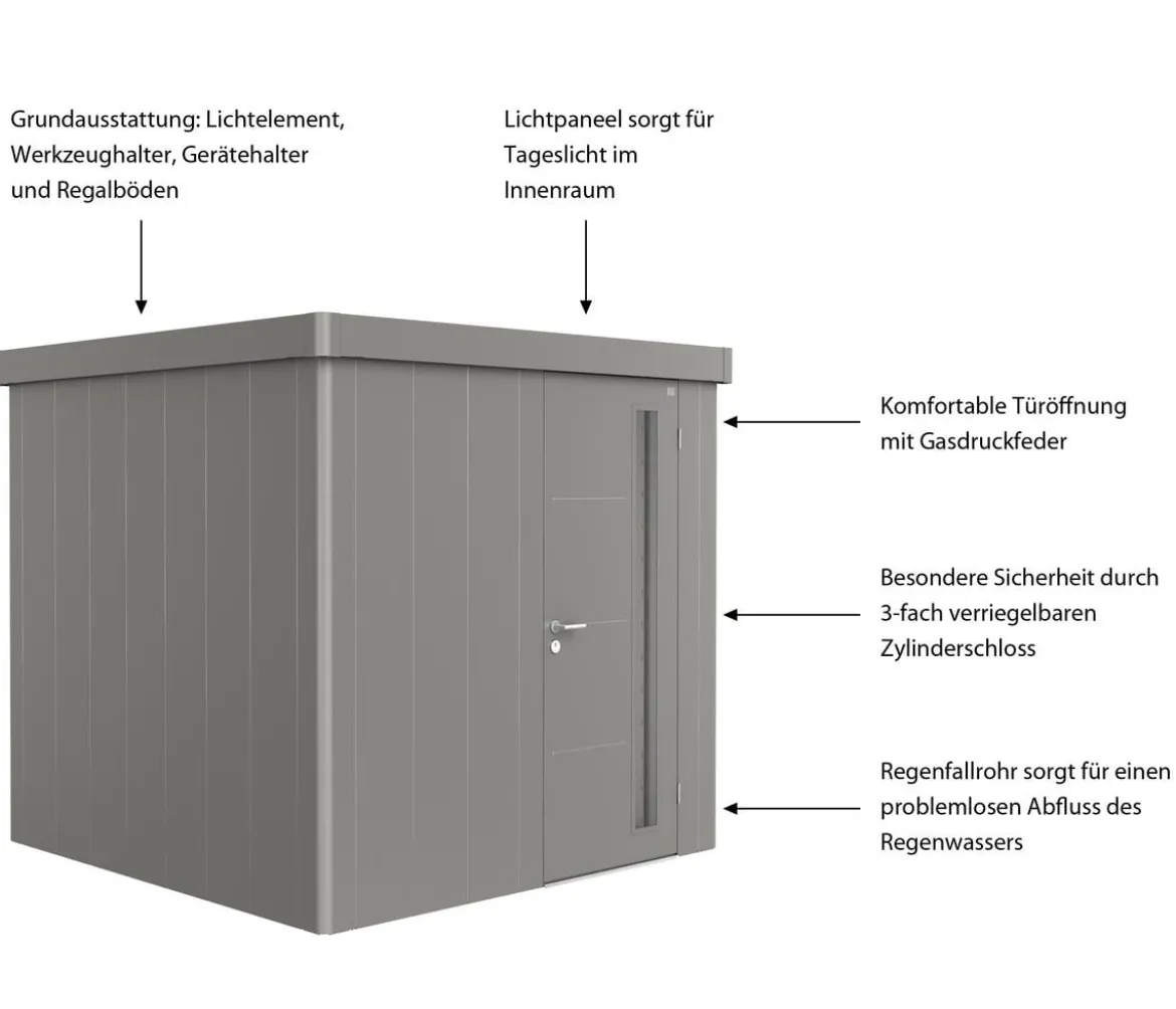Biohort Gerätehaus Neo 2B, ca. B236/H222/T236 cm