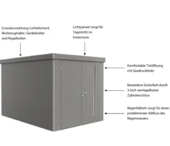 Biohort Gerätehaus Neo 4B, ca. B236/H222/T348 cm