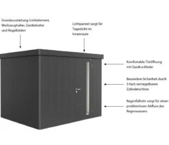 Biohort Gerätehaus Neo 2C, ca. B292/H222/T236 cm