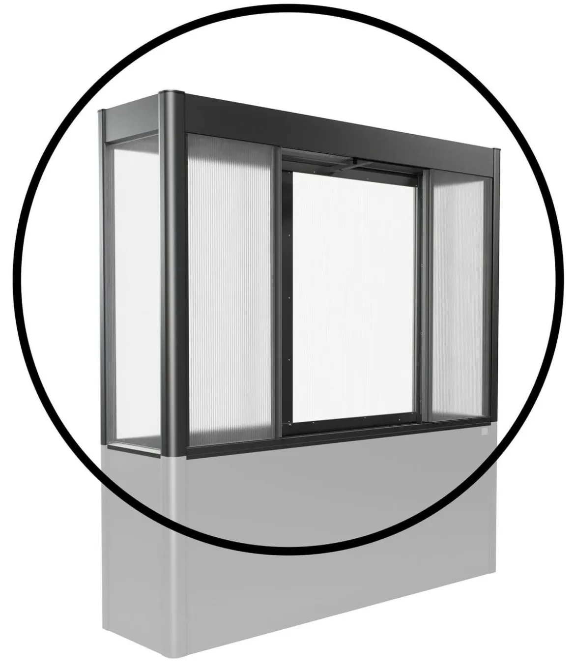 Biohort Gewächshausaufsatz Florentina für Größe 2 x 0,5 m, ca. B201,6/H136,4/T54,7 cm
