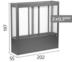 Biohort Gewächshaus Florentina 2 x 0,5 MIDI, ca. B201,6/H197/T54,8 cm