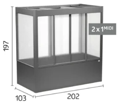 Biohort Gewächshaus Florentina 2 x 1 MIDI, ca. B201,6/H197/T104 cm