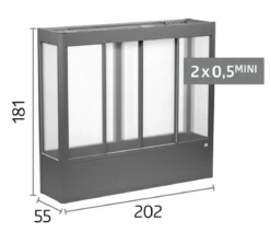 Biohort Gewächshaus Florentina 2 x 0,5 MINI, ca. B201,6/H180,7/T54,8 cm