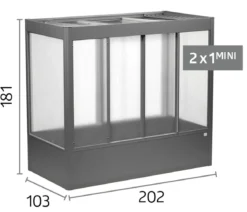 Biohort Gewächshaus Florentina 2 x 1 MINI, ca. B201,6/H180,7/T104 cm