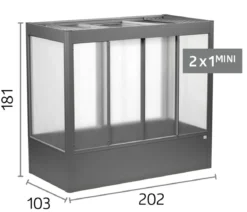 Biohort Gewächshaus Florentina 2 x 1 MINI, ca. B201,6/H180,7/T104 cm