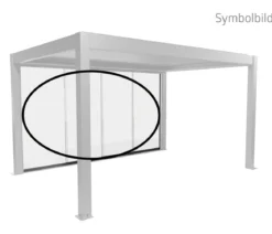 Biohort Glasschiebewand für Pergolen Klarglas 4 m, ca. B364,5/H234,9/T9 cm