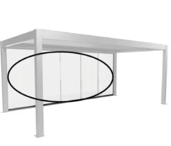 Biohort Glasschiebewand für Pergolen Klarglas 6 m, ca. B568/H234,9/T6,9 cm