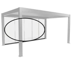 Biohort Glasschiebewand für Pergolen Klarglas 5 m, ca. B475,5/H234,9/T6,9 cm