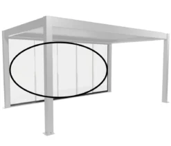 Biohort Glasschiebewand für Pergolen Klarglas 5 m, ca. B475,5/H234,9/T6,9 cm