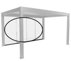 Biohort Glasschiebewand für Pergolen Klarglas 4,5 m, ca. B420/H234,9/T9 cm