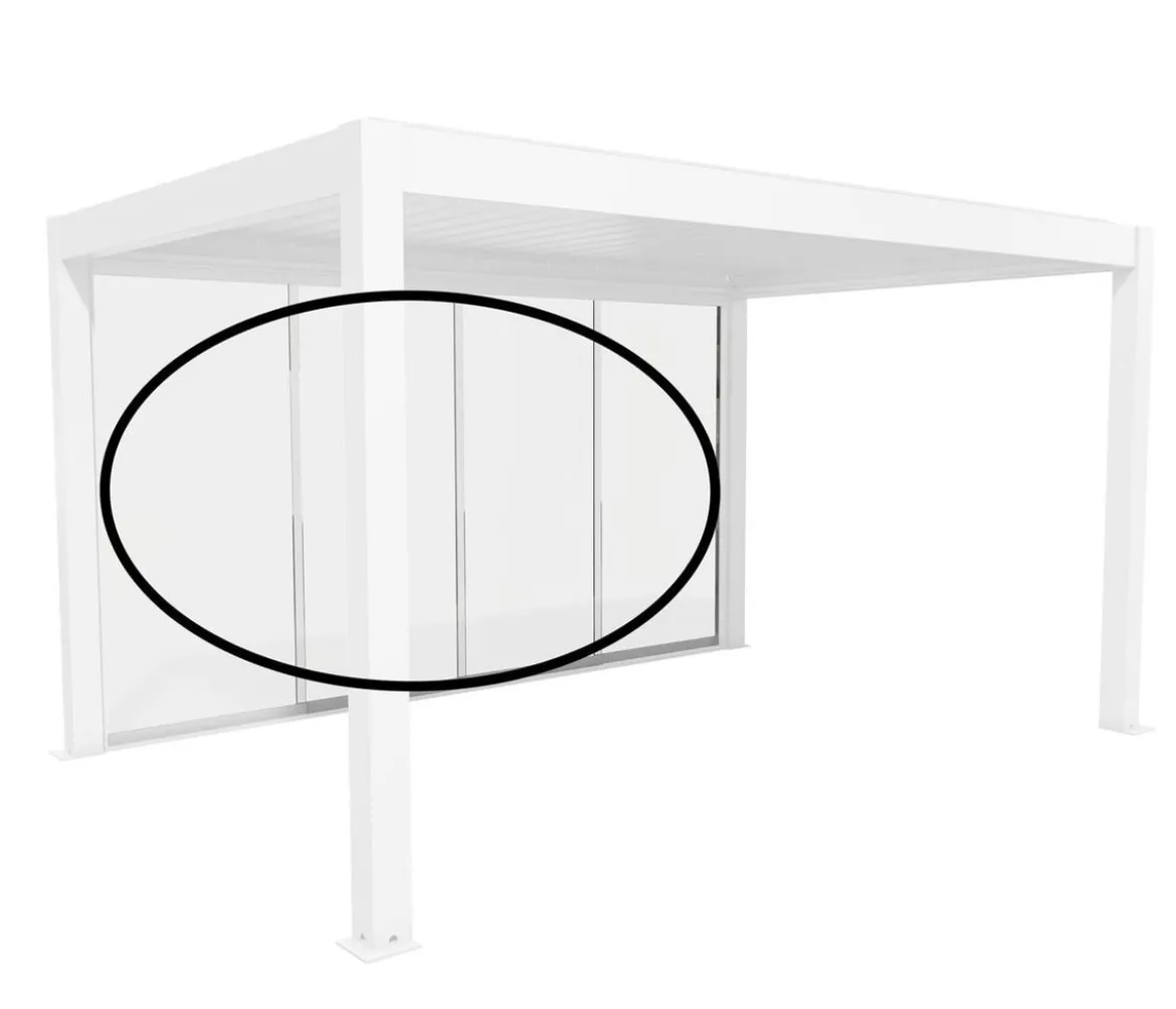 Biohort Glasschiebewand für Pergolen Klarglas 4,5 m, ca. B420/H234,9/T9 cm