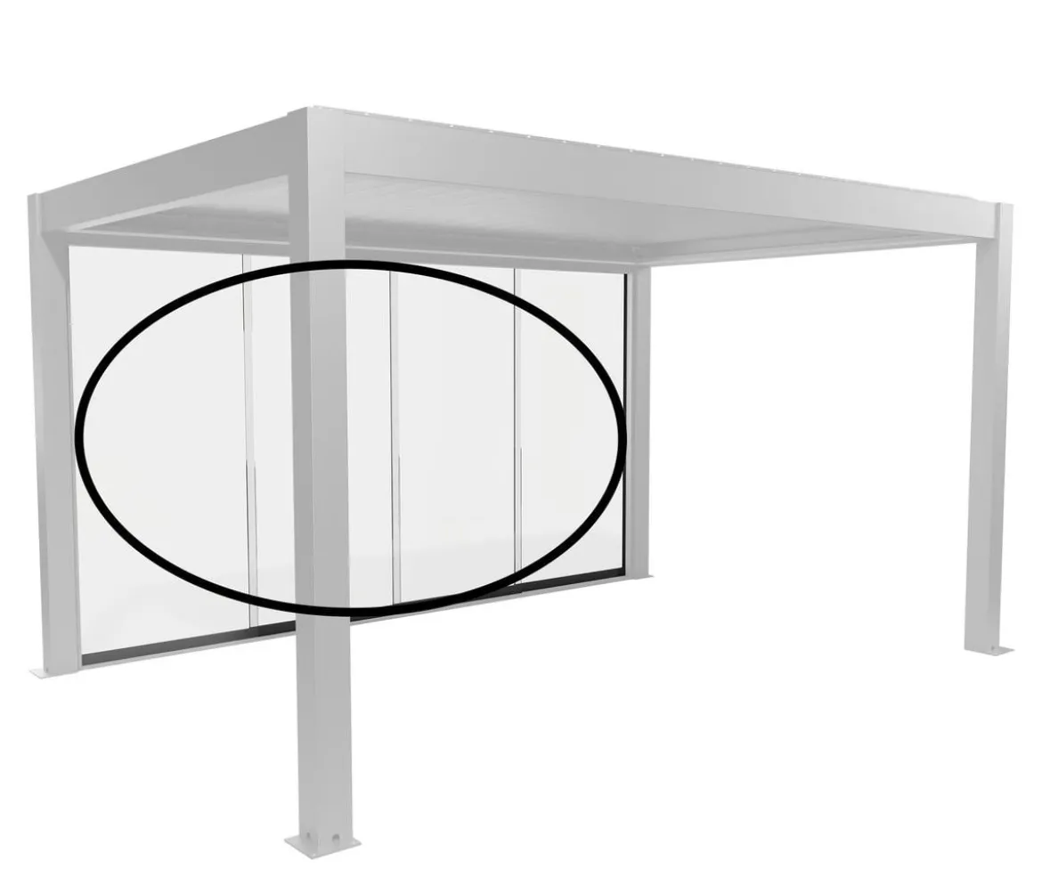Biohort Glasschiebewand für Pergolen Klarglas 4,5 m, ca. B420/H234,9/T9 cm
