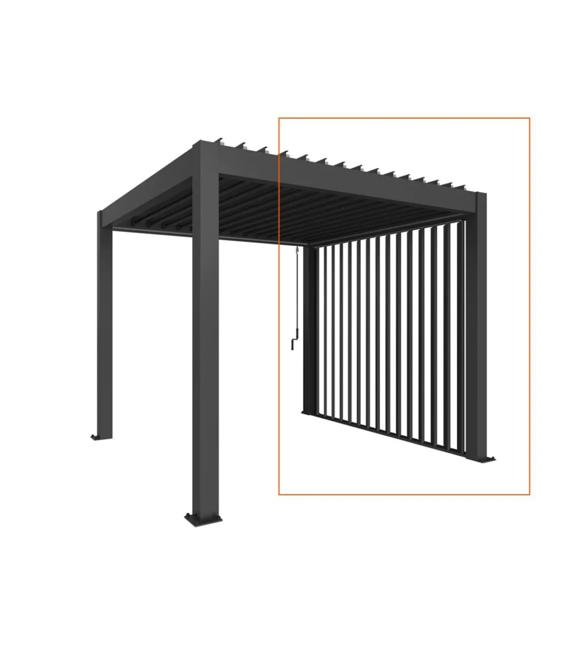 Biohort Lamellenseitenwand Gr. 4 m, ca. B235/H10/T364 cm
