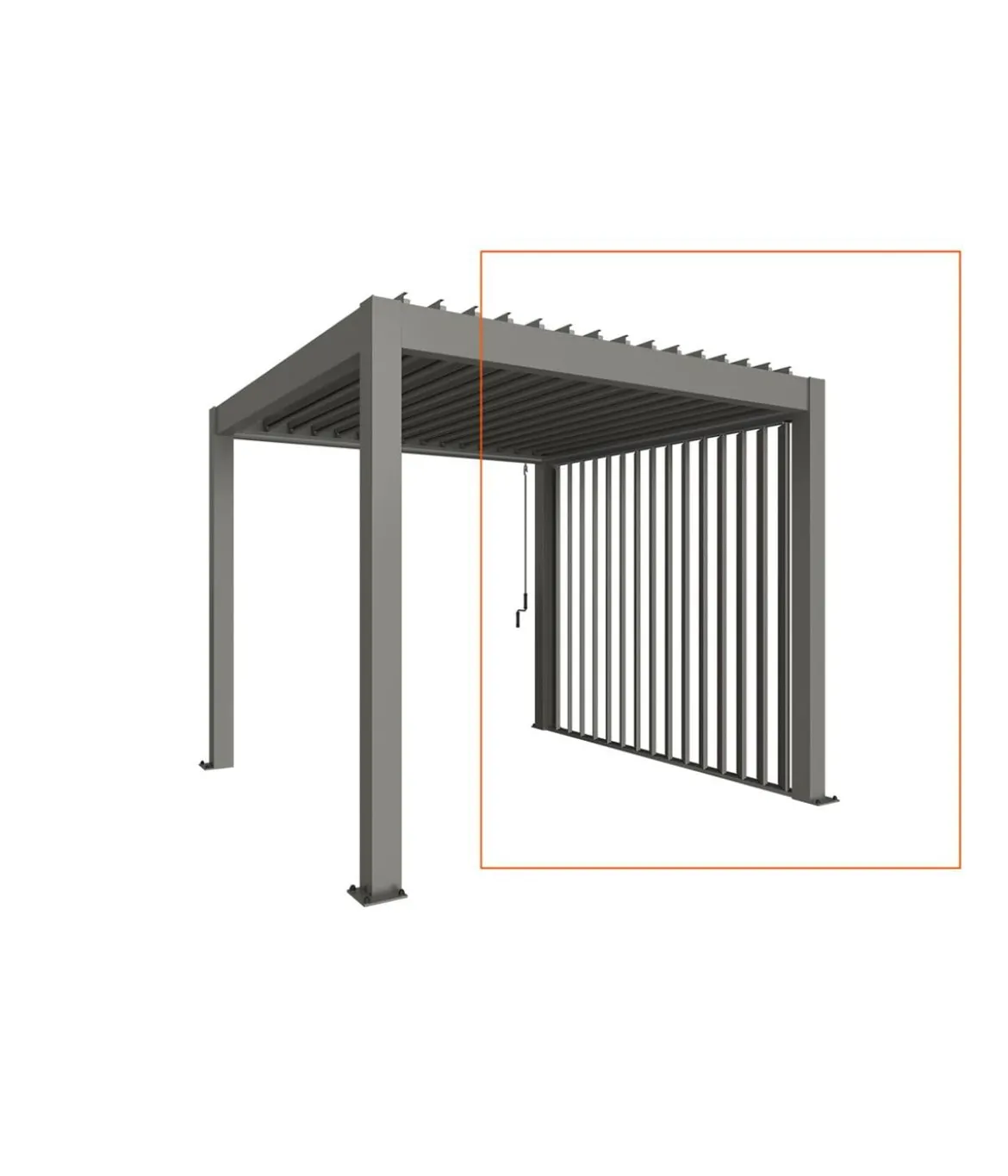Biohort Lamellenseitenwand Gr. 4 m, ca. B235/H10/T364 cm