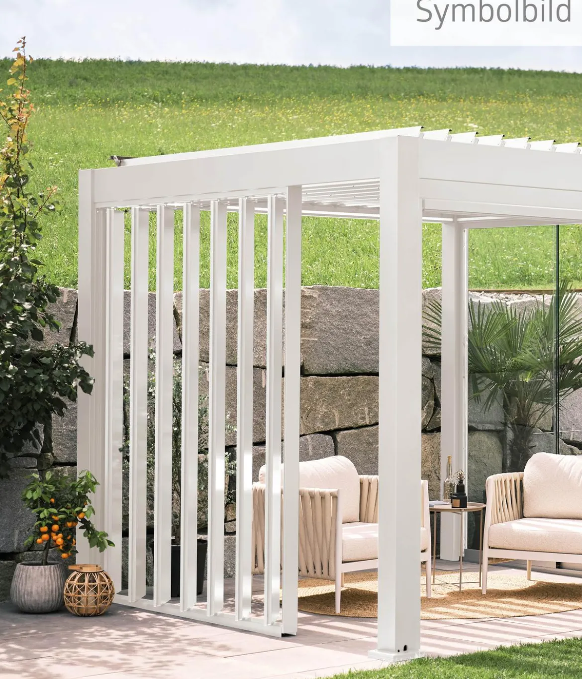 Biohort Lamellenseitenwand für Pergolen 2 m, ca. B192,6/H235/T10,3 cm