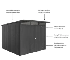 Biohort Metallgerätehaus AvantGarde ECO A7, ca. B260/H217/T300 cm