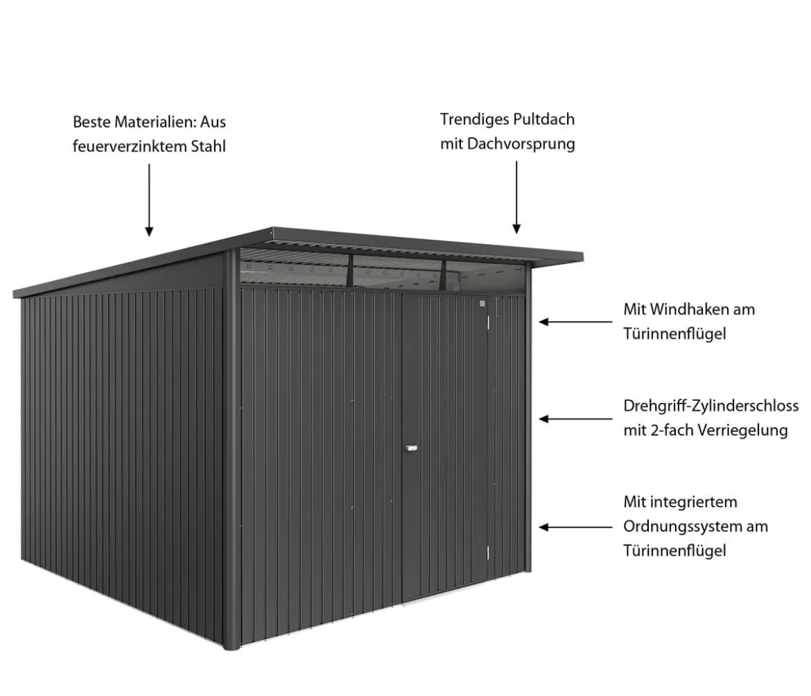 Biohort Metallgerätehaus AvantGarde ECO A7, ca. B260/H217/T300 cm