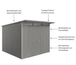 Biohort Metallgerätehaus AvantGarde ECO A7, ca. B260/H217/T300 cm