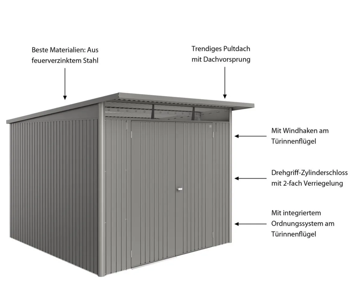 Biohort Metallgerätehaus AvantGarde ECO A7, ca. B260/H217/T300 cm