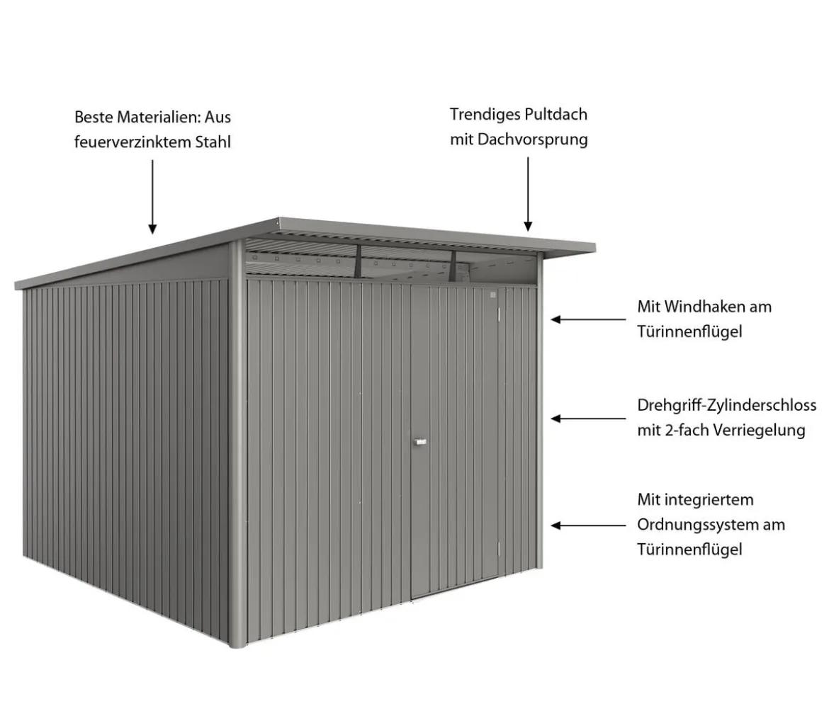 Biohort Metallgerätehaus AvantGarde ECO A7, ca. B260/H217/T300 cm