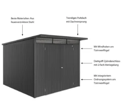 Biohort Metallgerätehaus AvantGarde ECO A7, ca. B260/H217/T300 cm