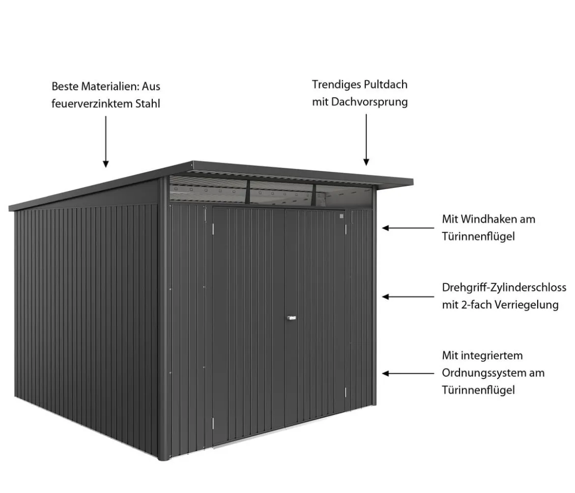 Biohort Metallgerätehaus AvantGarde ECO A7, ca. B260/H217/T300 cm
