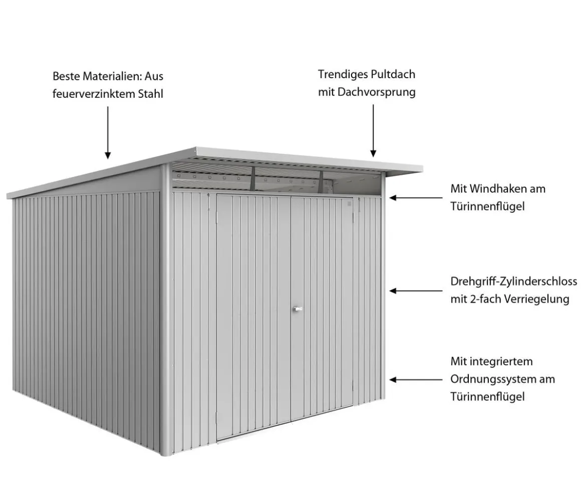 Biohort Metallgerätehaus AvantGarde ECO A7, ca. B260/H217/T300 cm