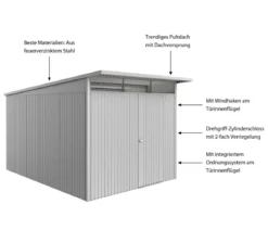 Biohort Metallgerätehaus AvantGarde ECO A8, ca. B260/H222/T380 cm