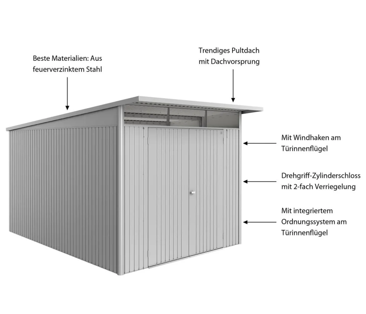 Biohort Metallgerätehaus AvantGarde ECO A8, ca. B260/H222/T380 cm