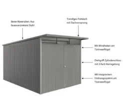 Biohort Metallgerätehaus AvantGarde ECO A8, ca. B260/H222/T380 cm