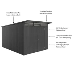 Biohort Metallgerätehaus AvantGarde ECO A8, ca. B260/H222/T380 cm