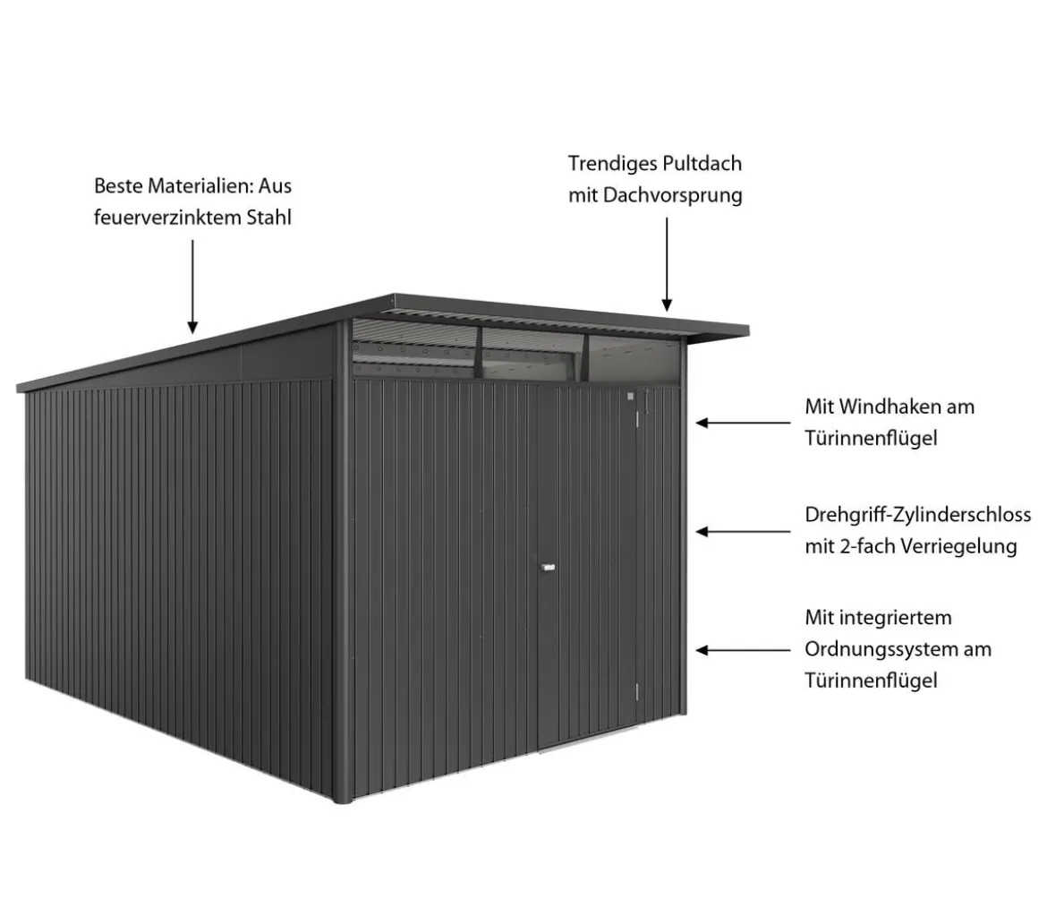 Biohort Metallgerätehaus AvantGarde ECO A8, ca. B260/H222/T380 cm