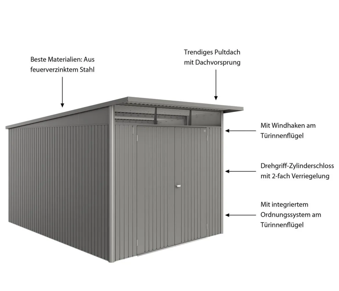 Biohort Metallgerätehaus AvantGarde ECO A8, ca. B260/H222/T380 cm
