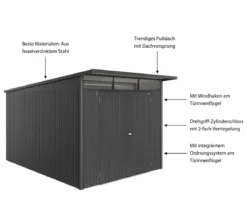 Biohort Metallgerätehaus AvantGarde ECO A8, ca. B260/H222/T380 cm
