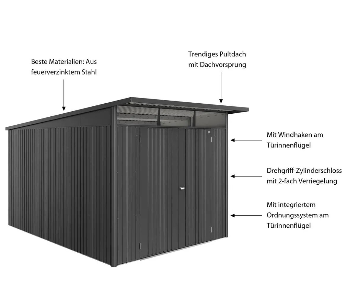 Biohort Metallgerätehaus AvantGarde ECO A8, ca. B260/H222/T380 cm