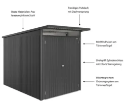 Biohort Metallgerätehaus AvantGarde ECO A3, ca. B180/H217/T300 cm