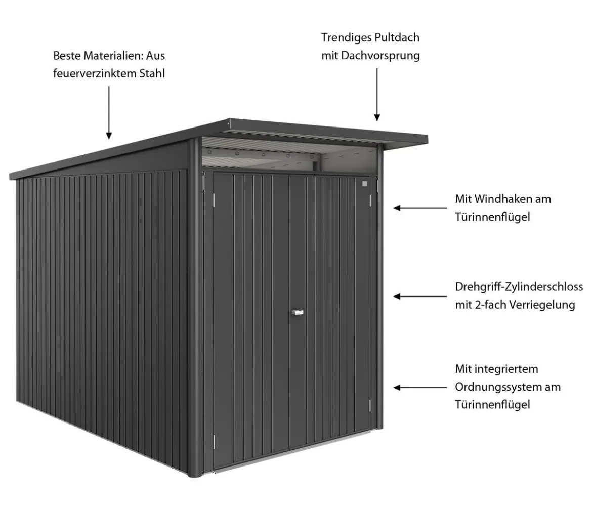 Biohort Metallgerätehaus AvantGarde ECO A3, ca. B180/H217/T300 cm