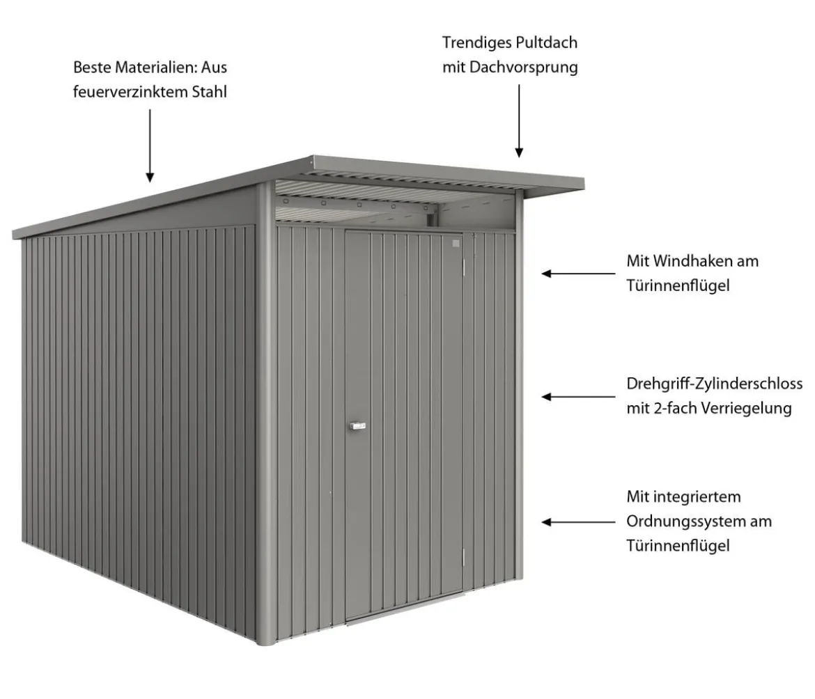 Biohort Metallgerätehaus AvantGarde ECO A3, ca. B180/H217/T300 cm