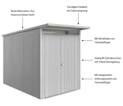 Biohort Metallgerätehaus AvantGarde ECO A3, ca. B180/H217/T300 cm