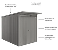 Biohort Metallgerätehaus AvantGarde ECO A3, ca. B180/H217/T300 cm