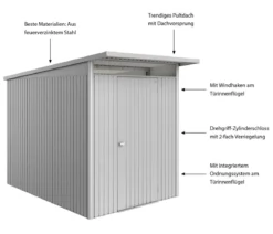 Biohort Metallgerätehaus AvantGarde ECO A3, ca. B180/H217/T300 cm