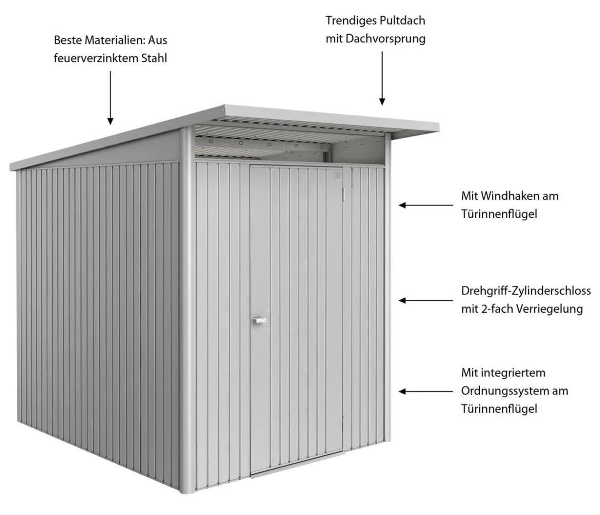 Biohort Metallgerätehaus AvantGarde ECO A2, ca. B180/H218/T260 cm