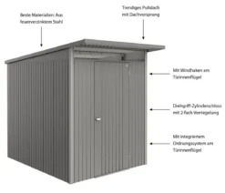 Biohort Metallgerätehaus AvantGarde ECO A2, ca. B180/H218/T260 cm