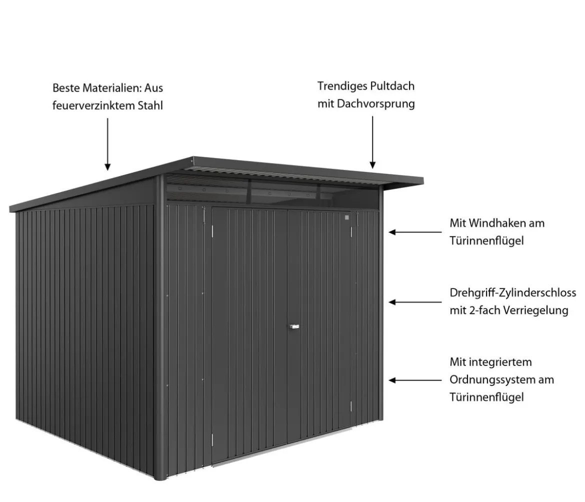 Biohort Metallgerätehaus AvantGarde ECO A6, ca. B260/H218/T260 cm
