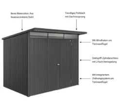 Biohort Metallgerätehaus AvantGarde ECO A5, ca. B260/H218/T220 cm