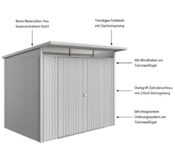 Biohort Metallgerätehaus AvantGarde ECO A5, ca. B260/H218/T220 cm