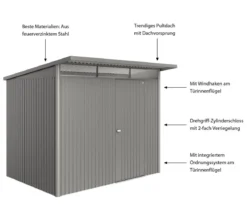 Biohort Metallgerätehaus AvantGarde ECO A5, ca. B260/H218/T220 cm