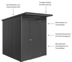 Biohort Metallgerätehaus AvantGarde ECO A1, ca. B180/H218/T220 cm