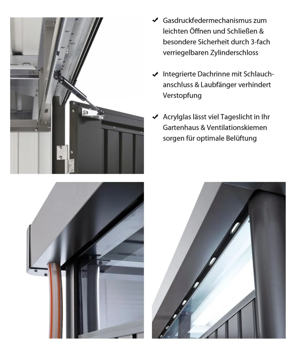 Biohort Metallgerätehaus HighLine H6, ca. B314,3/H221/T314,3 cm
