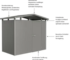Biohort Metallgerätehaus Panorama® P1, ca. B273/H227/T158 cm